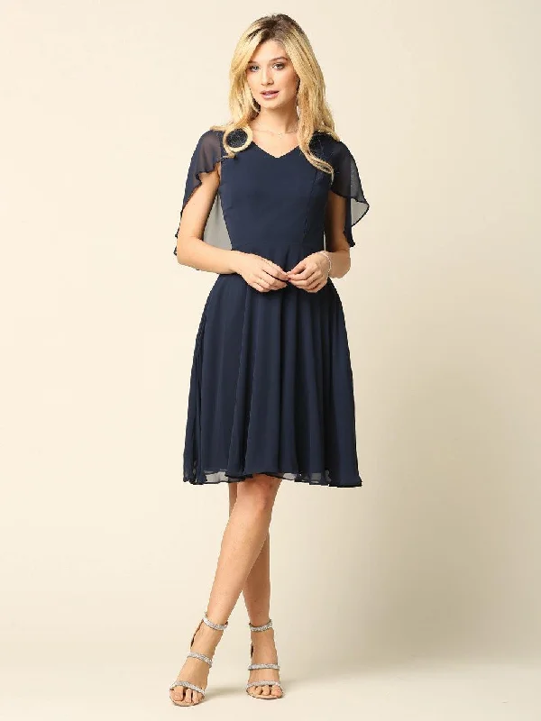 Bridesmaids Short Cocktail Chiffon Dress
