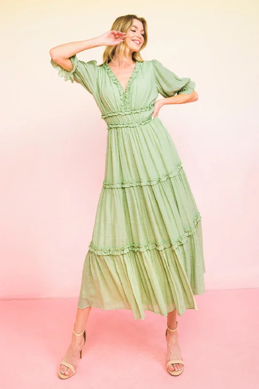 MODERN MOVEMENT WOVEN MIDI DRESS