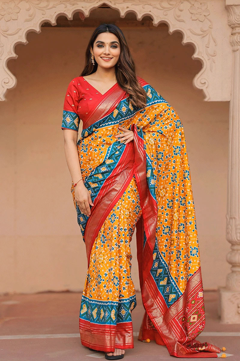 Prachi Solanki Golden Colour Designer Saree For Wedding