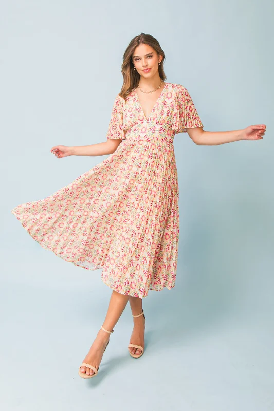 IN BLOOM WOVEN MIDI DRESS