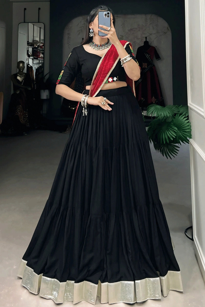 Ready To Wear Black Colour Chaniya Choli For Wedding