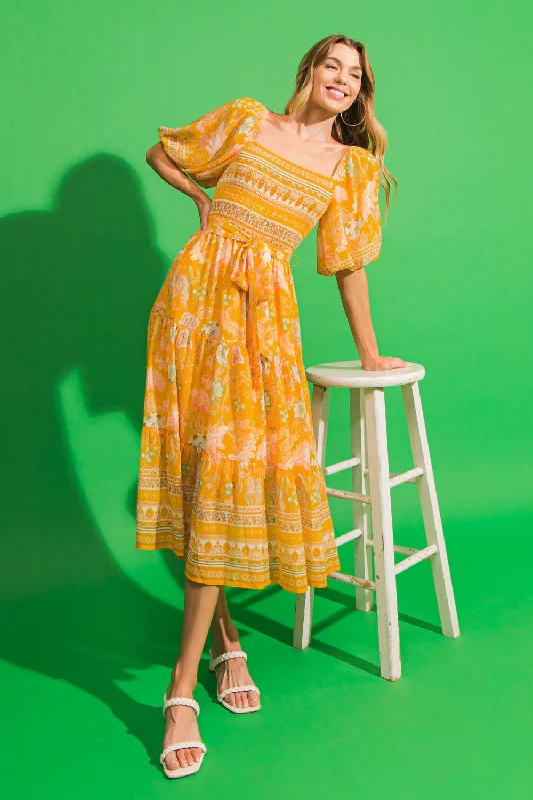 CHOSE TO CHILL WOVEN MIDI DRESS