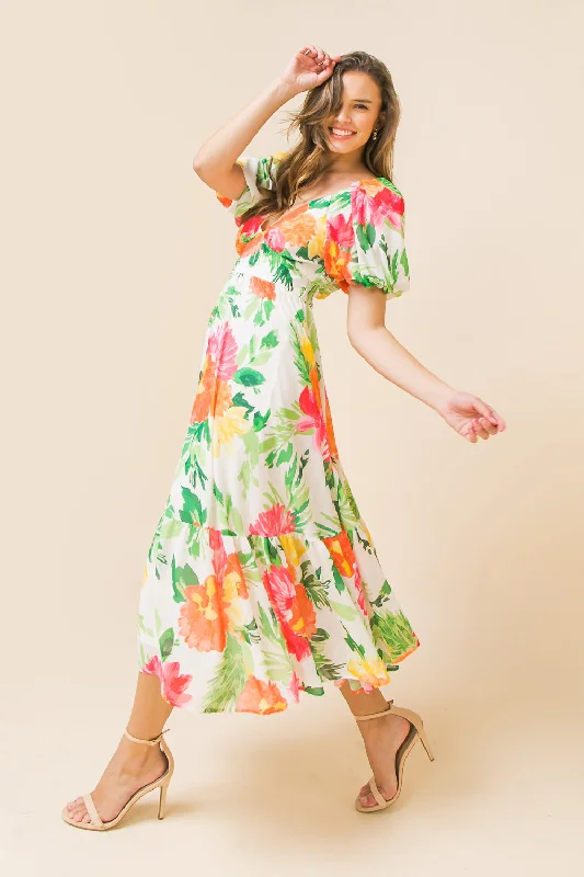 MARVELOUS TIME WOVEN MIDI DRESS