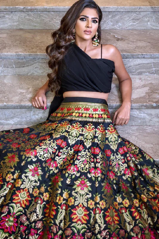 Black Banarasi Lehenga Choli For Wedding
