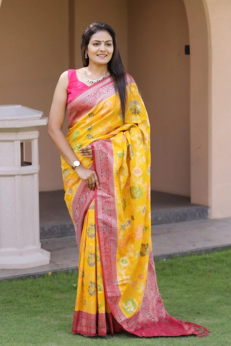 Georgette Fabric Wedding Guest Saree Look
