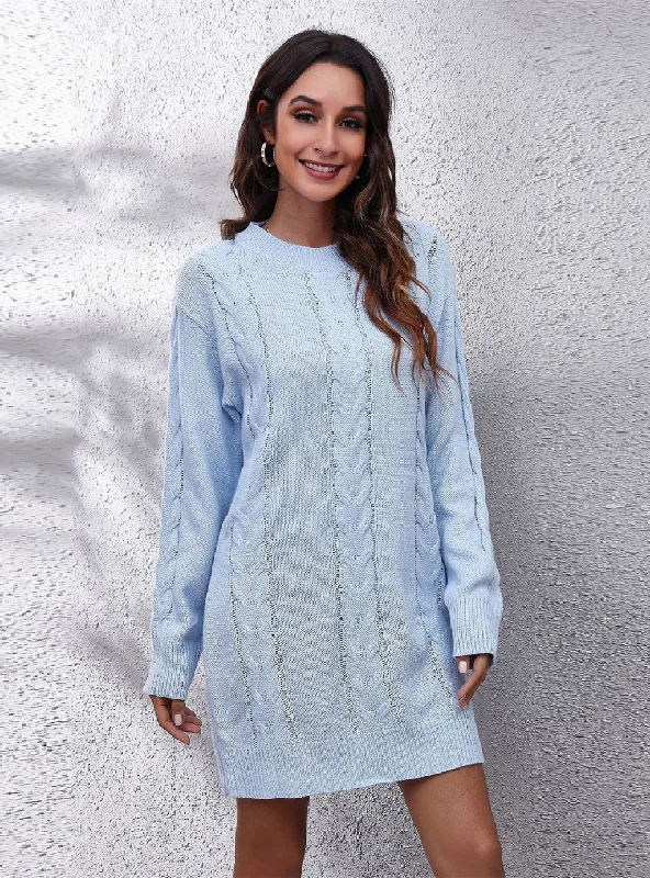 TastyHottie - LOOSE LONG-SLEEVED KNITTED SWEATER DRESS