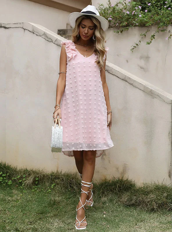 TastyHottie - LOOSE SLEEVELESS GAUZE WOOL BALL JACQUARD DRESS