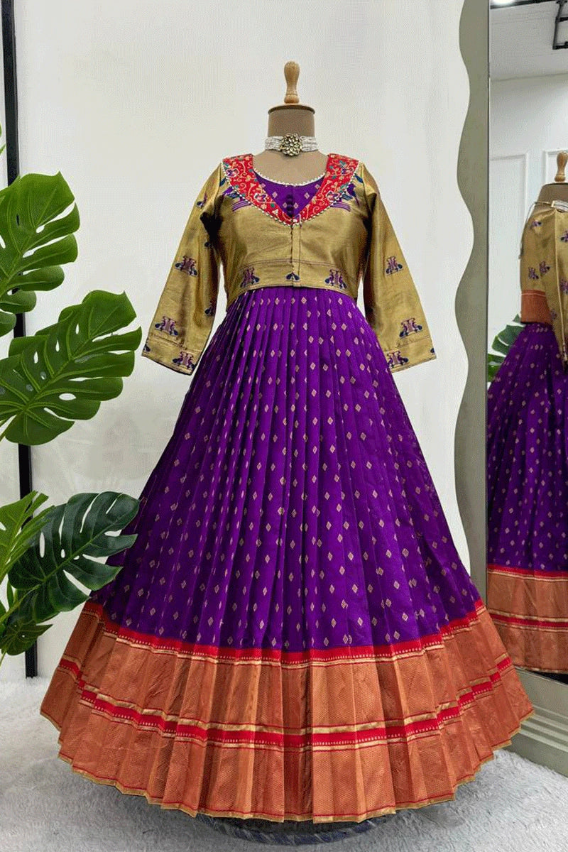 Traditional Jacket Style Koti Gown For Wedding Function