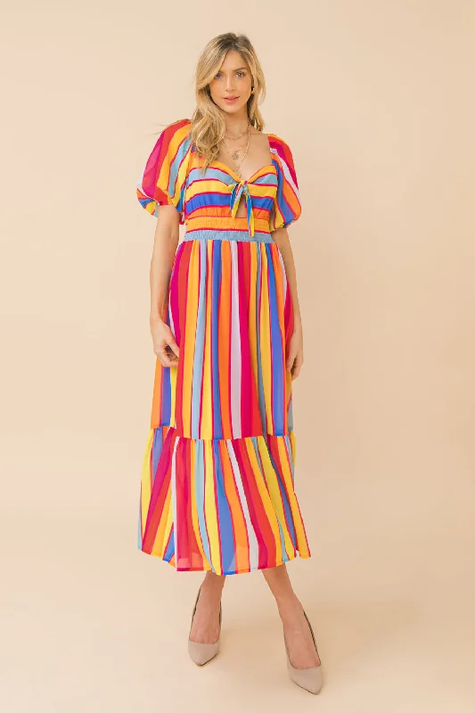 HOLLYWOOD WOMAN WOVEN MIDI DRESS