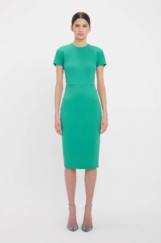 Fitted T-Shirt Dress In Peacock