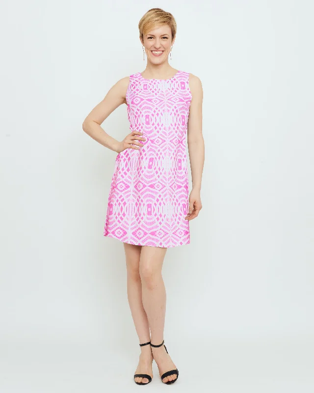 Capri Sheath Dress in Magenta Lattice Lace