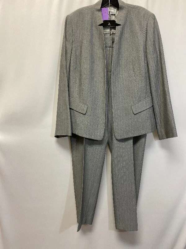 Grey Pants Suit 2pc Kasper, Size Xl