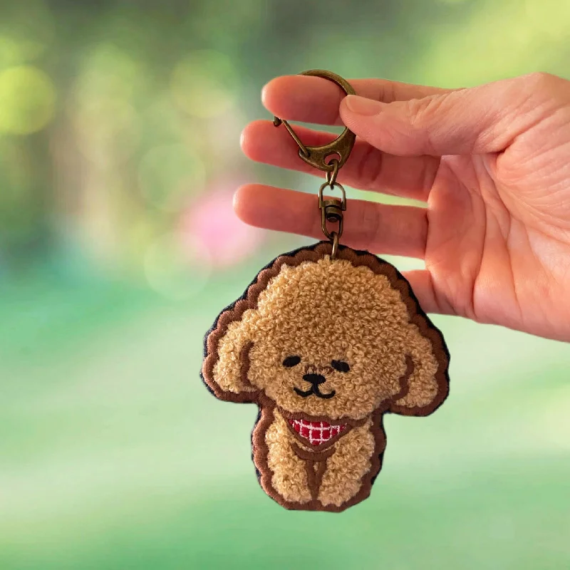 Golden Doodle My Poodle Embroidery Keychain