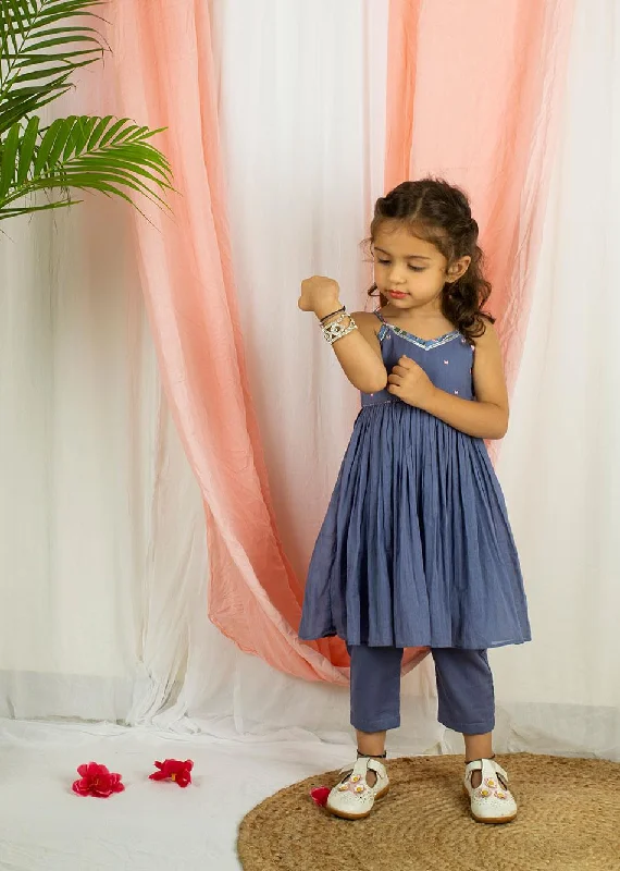 Jiyara Purple Strappy Anarkali Sut Set
