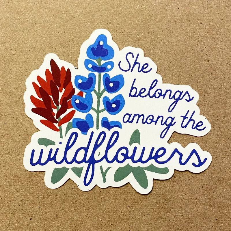 Texas Wildflowers Die Cut Sticker