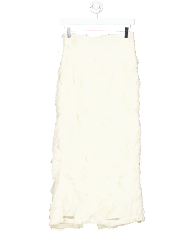 River Island Cream 3d Texture Pencil Midi Skirt UK 6