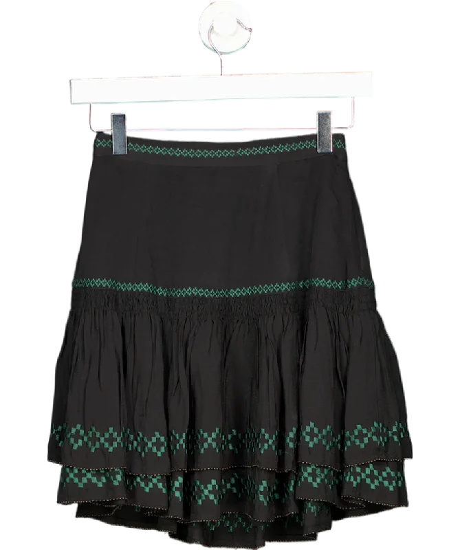 Skye by Brora Black Embroidered Mini Skirt UK 6