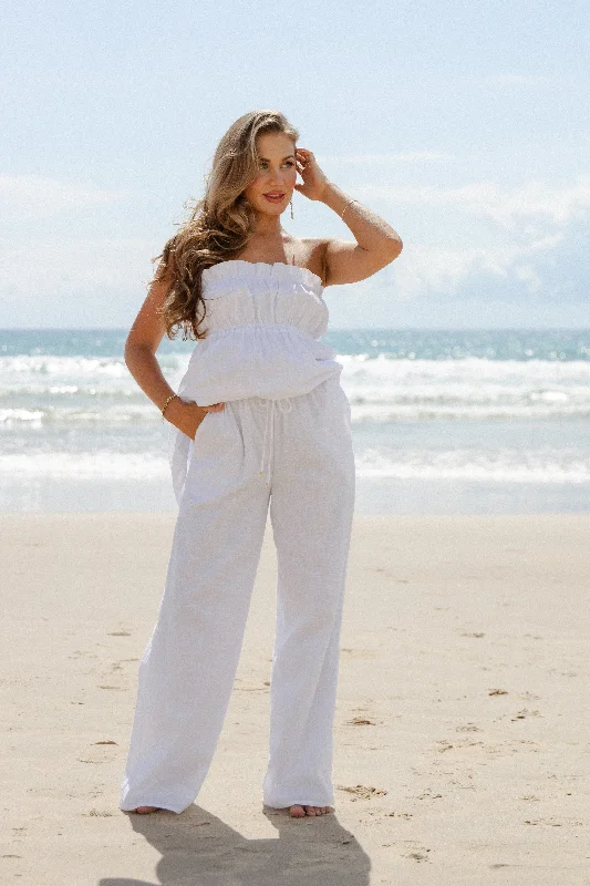 Ember Cotton Pants - White