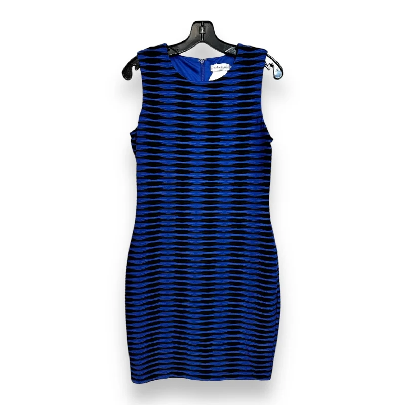 Dress Casual Short By Calvin Klein In Black & Blue, Size: 8p