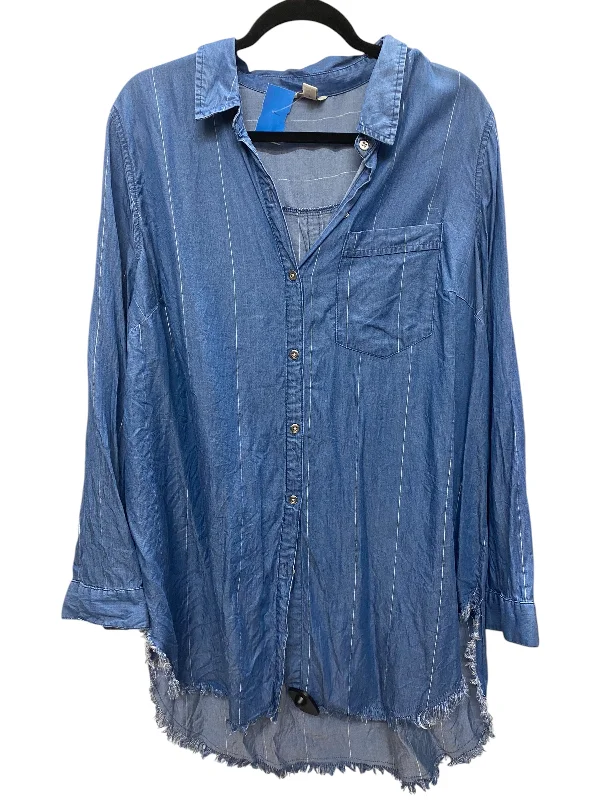 Dress Casual Short By Cato In Blue Denim, Size: 1x