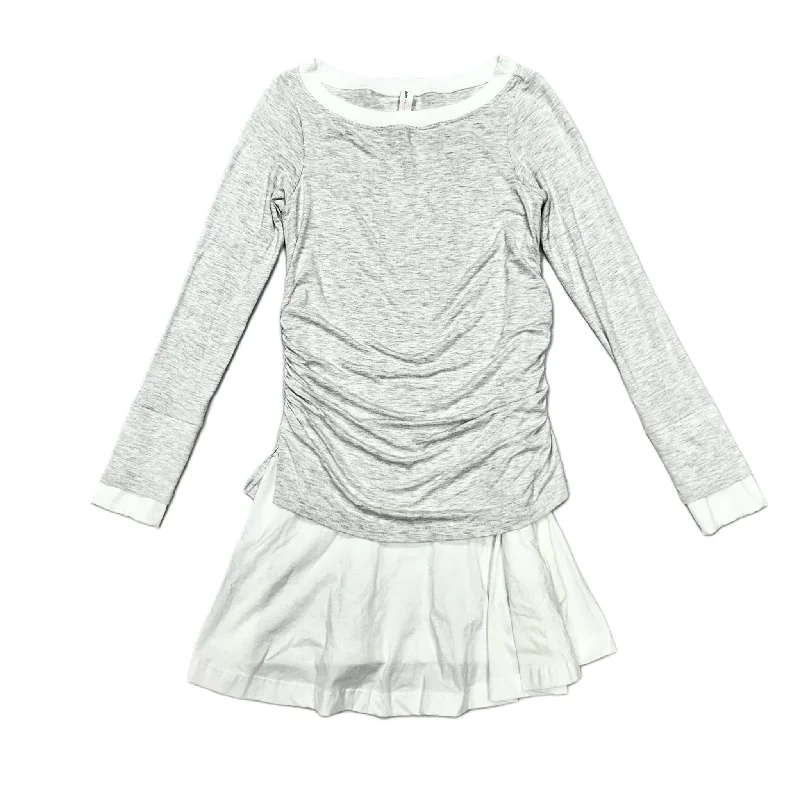 Dress Casual Short By Daily Practice By Anthropologie In Grey & White, Size: S