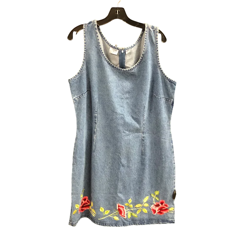 Dress Casual Short By Jeanology In Blue Denim, Size: Xl