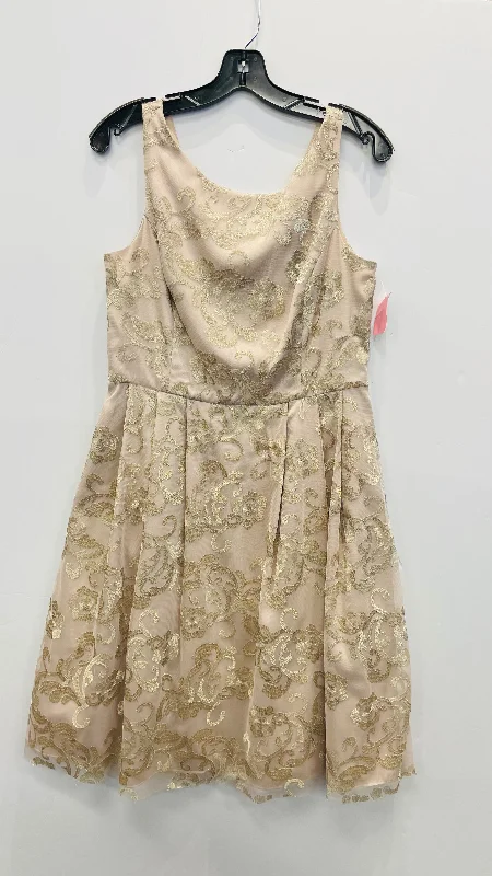 Dress Party Short By Jessica Howard In Gold & Tan, Size: L