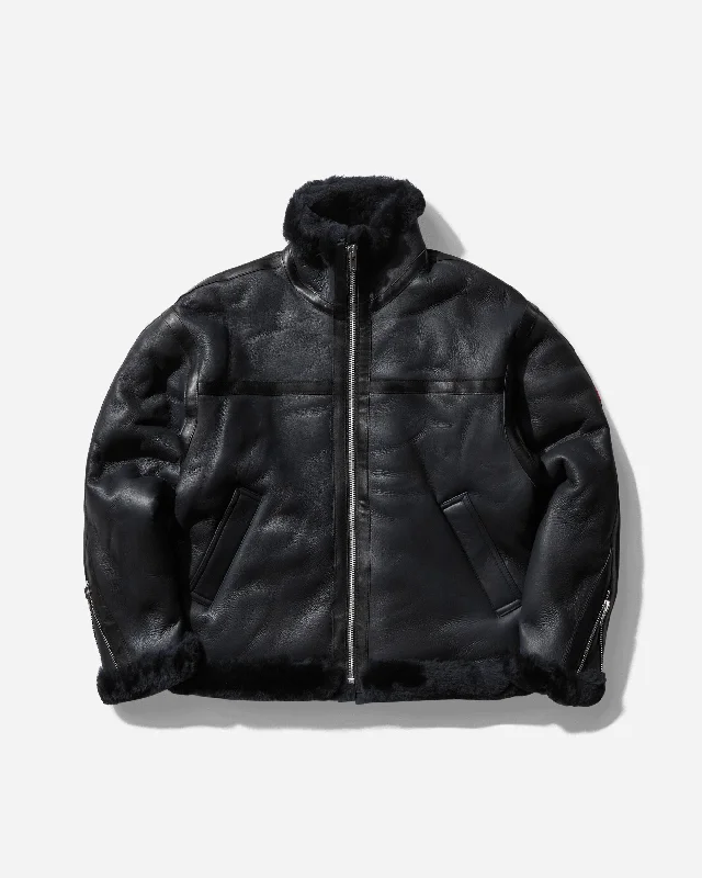 Men's Sheepskin Bomber Jacket Navy