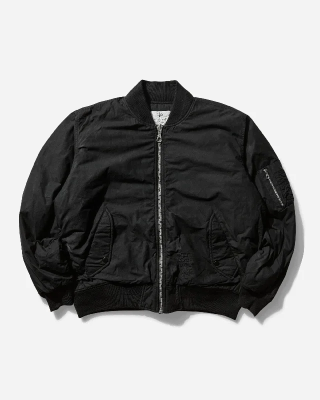 Men's Quilted Bomber Waxed Black